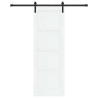 Porte Coulissante avec Kit de Quincaillerie Blanche 73.5x211 cm Bois Massif de Pin 