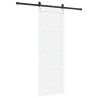 Porte Coulissante avec Kit de Quincaillerie Blanche 73.5x211 cm Bois Massif de Pin 