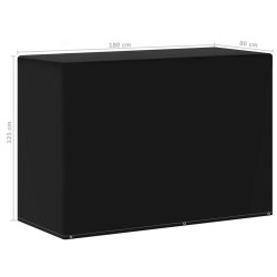 Housse de meubles de jardin 6 œillets de barbecue 180x80x125 cm 
