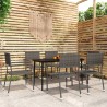 Ensemble à manger de jardin 7 pcs Gris 