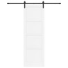Porte coulissante avec kit matériel blanche 78x232 cm bois massif pin 