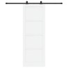 Porte Coulissante avec Set de Quincaillerie 'ORKDAL'Bois Massif Blanc 