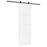 Porte Coulissante avec Set de Quincaillerie 'ORKDAL'Bois Massif Blanc 