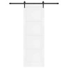 Porte Coulissante avec Ensemble de Quincaillerie Blanche 78x232 cm Bois Massif Pin 