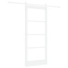 Porte coulissante avec matériel blanc 86x198,5 cm en bois massif de pin 