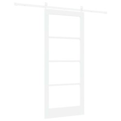Porte coulissante avec matériel blanc 86x198,5 cm en bois massif de pin 