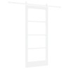 Porte coulissante avec matériel blanc 86x198,5 cm en bois massif de pin 
