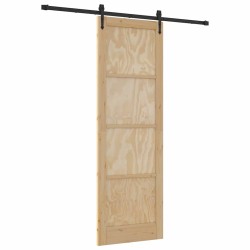 Porte Coulissante avec Kit de Quincaillerie 78x232 cm Bois Massif Pin 