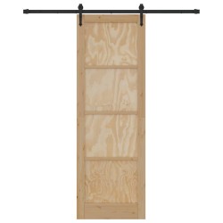 Porte Coulissante avec Kit de Quincaillerie 78x232 cm Bois Massif Pin 