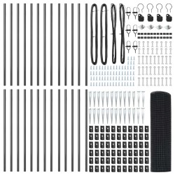Clôture soudée avec 13 piquets à enfoncer Gris 0.6x50 m Acier 