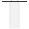 Porte coulissante avec ensemble de matériel blanc 83x211 cm en bois massif de pin 