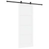 Porte coulissante avec ensemble de matériel blanc 83x211 cm en bois massif de pin 