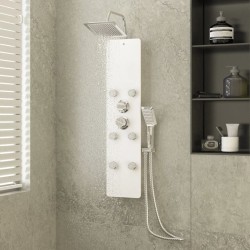 Panneau de douche Verre 25x47,5x130 cm Blanc 