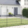 Clôture de jardin avec sommets en arc, grise, 3,4 x 2 m en acier 