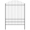 Clôture de jardin avec sommets en arc, grise, 3,4 x 2 m en acier 