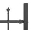 Clôture de jardin avec sommets en arc, grise, 3,4 x 2 m en acier 