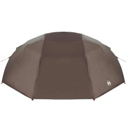 Tente de pêche 7 personnes marron, imperméable 