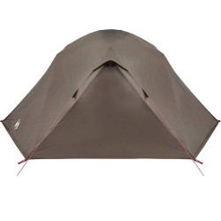 Tente de pêche 7 personnes marron, imperméable 