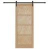 Porte Coulissante avec Matériel 86x211 cm Bois Massif de Pin 