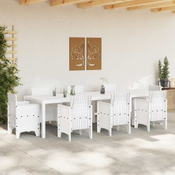 Table de Jardin Blanche 300x100x73 cm Poly Rattan 