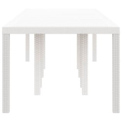 Table de Jardin Blanche 300x100x73 cm Poly Rattan 