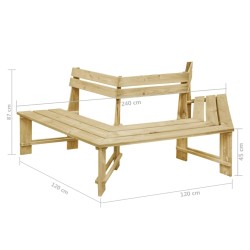 Banc de jardin 240 cm Bois de pin imprégné 