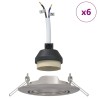Spots Encastrés 6 pcs Ronds GU10 Argent Ø90 mm Acier 