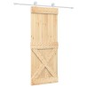Porte coulissante et kit de quincaillerie 80x210 cm pin massif 
