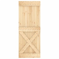 Porte coulissante et kit de quincaillerie 80x210 cm pin massif 