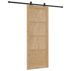 Porte coulissante ORKDAL en bois massif de pin avec quincaillerie 