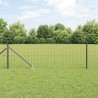 Clôture Euro avec 13 poteaux en pointe, 0,8 x 25 m en acier galvanisé gris 