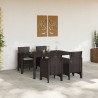 Ensemble de salle à manger de jardin 5 pcs Marron Moyen 
