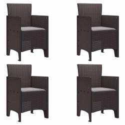 Ensemble de salle à manger de jardin 5 pcs Marron Moyen 