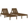 Chaises longues lot de 2 199,5x60x74 cm bois massif de pin 