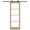 Porte coulissante avec quincaillerie 'ORKDAL'Bois massif et verre 