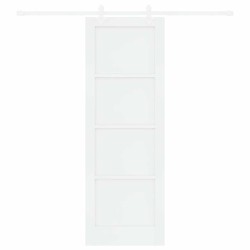 Porte coulissante avec kit de matériel blanc 73,5x211 cm en pin massif 