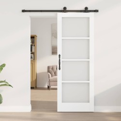 Porte Coulissante avec Kit de Matériel 'ORKDAL'Blanche 73.5 x 198.5 cm 