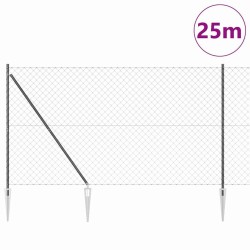 Clôture en Chaînes Gris 1.5 x 25 m Acier 
