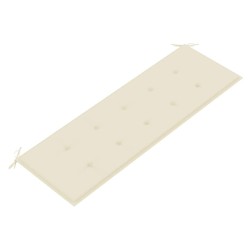 Banc Batavia avec coussin crème 150 cm Bois de teck massif 