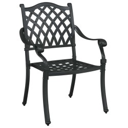 Chaises d'extérieur Noir Aluminium 56 x 55 x 92,5 cm Solide 