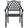 Chaises d'extérieur Noir Aluminium 56 x 55 x 92,5 cm Solide 