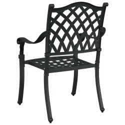 Chaises d'extérieur Noir Aluminium 56 x 55 x 92,5 cm Solide 