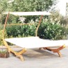 Lit repos avec auvent 165x203x138 cm Bois courbé massif Crème 