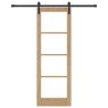 Porte Coulissante avec Set de Matériel 'ORKDAL'Bois Massif & Verre 