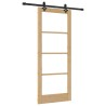 Ensemble de porte coulissante avec quincaillerie 83x202 cm en bois massif de pin 