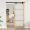 Ensemble de porte coulissante avec quincaillerie 83x202 cm en bois massif de pin 
