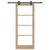 Ensemble de porte coulissante avec quincaillerie 83x202 cm en bois massif de pin 