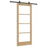 Ensemble de porte coulissante avec quincaillerie 83x202 cm en bois massif de pin 