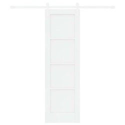 Porte coulissante avec set de matériel blanc 61x198,5 cm bois massif en pin 