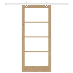 Porte coulissante avec quincaillerie 93x211 cm en pin massif 